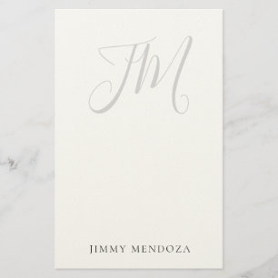 Trendy moderne eenvoudige handschrift monogram briefpapier