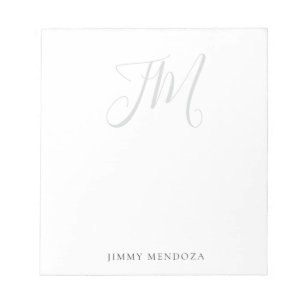Trendy moderne eenvoudige handschrift monogram notitieblok