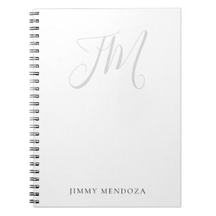 Trendy moderne eenvoudige handschrift monogram notitieboek