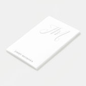 Trendy moderne eenvoudige handschrift monogram post-it® notes (Schuin)