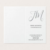 Trendy moderne eenvoudige handschrift monogram visitekaartje (Buitenkant ongevouwen)