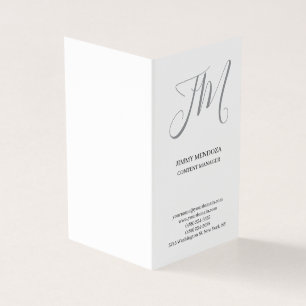 Trendy moderne eenvoudige handschrift monogram visitekaartje