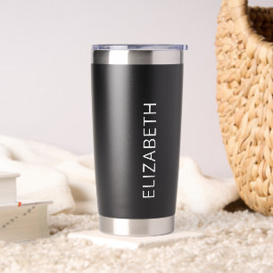 Trendy Moderne Eenvoudige Minimalistische Naam Zwa Geïsoleerde Drinkbeker