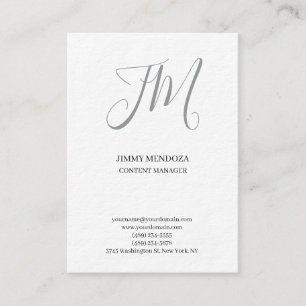 Trendy moderne eenvoudige monogram premium dik visitekaartje