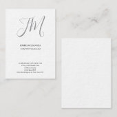 Trendy moderne eenvoudige monogram premium dik visitekaartje (Voorkant / Achterkant)