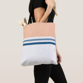 Trendy Moderne eenvoudige retro Stripes gestreept Tote Bag