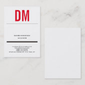 Trendy moderne, eenvoudige witte monogram visitekaartje (Voorkant / Achterkant)