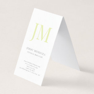 Trendy moderne effen professionele monogram parel visitekaartje