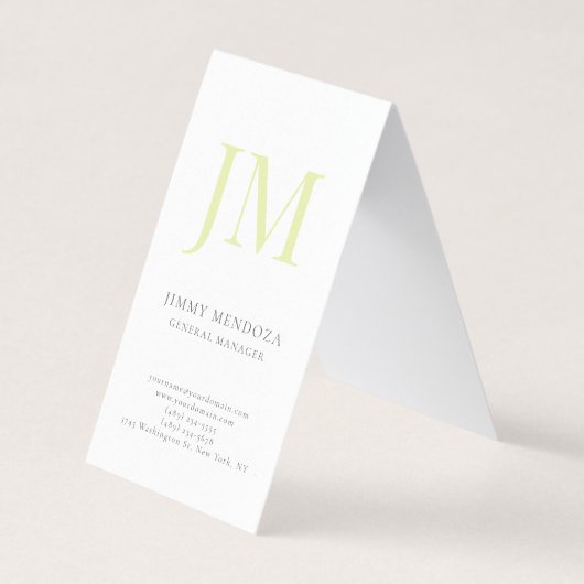 Trendy moderne effen professionele monogram parel visitekaartje (Voorkant)