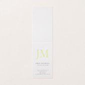 Trendy moderne effen professionele monogram parel visitekaartje (Buitenkant ongevouwen)
