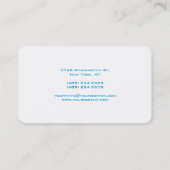 Trendy Moderne Elegante Blauw Wit Manager Visitekaartje (Achterkant)