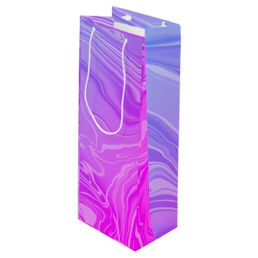 Trendy Moderne Elegante Chic Marmer Wijn Cadeautas (Voorkant Gekanteld)