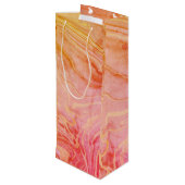Trendy Moderne Elegante Chic Marmer Wijn Cadeautas (Achterkant Gekanteld)