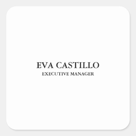 Trendy Moderne Elegante Eenvoudige Manager  Vierkante Sticker (Voorkant)