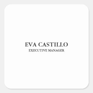 Trendy Moderne Elegante Eenvoudige Manager  Vierkante Sticker