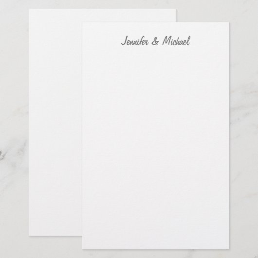 Trendy moderne elegante eenvoudige minimalistische briefpapier (Voorkant / Achterkant)
