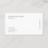 Trendy moderne elegante grijze witte professionele visitekaartje (Achterkant)