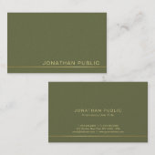 Trendy Moderne Elegante Groene Parel Afwerking Lux Visitekaartje (Voorkant / Achterkant)