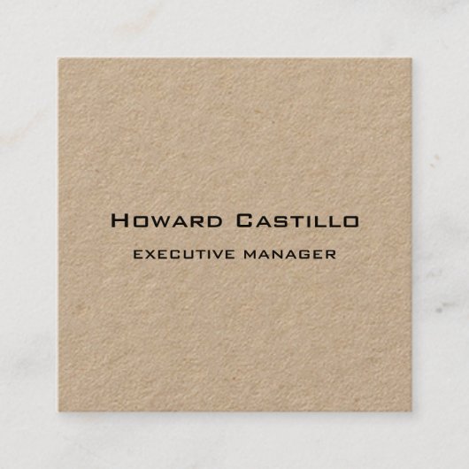 Trendy moderne elegante kraft vierkante visitekaartje (Voorkant)