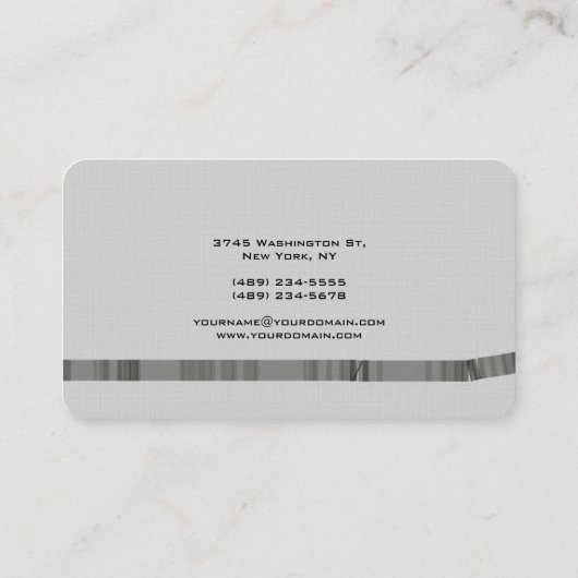 Trendy moderne elegante lichtgrijze minimalist visitekaartje (Achterkant)