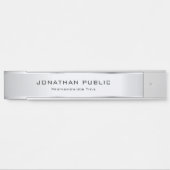 Trendy Moderne Elegante Sjabloon Glamour Zilver Deurbordje (Voorkant)