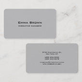 Trendy Moderne Elegante Zilver Grijs Manager Visitekaartje (Voorkant / Achterkant)