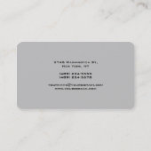 Trendy Moderne Elegante Zilver Grijs Manager Visitekaartje (Achterkant)