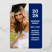 Trendy Moderne Folie Foto Afstuderen Aankondiging (Voorkant)