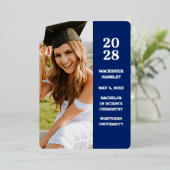 Trendy Moderne Folie Foto Afstuderen Aankondiging (Staand Voorkant)