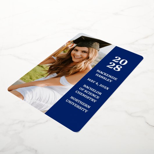 Trendy Moderne Folie Foto Afstuderen Aankondiging (Gedraaid)
