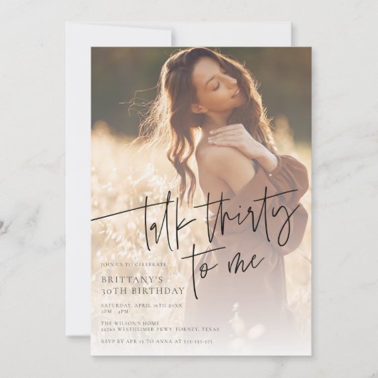 Trendy moderne foto 30e verjaardag kaart (Voorkant)