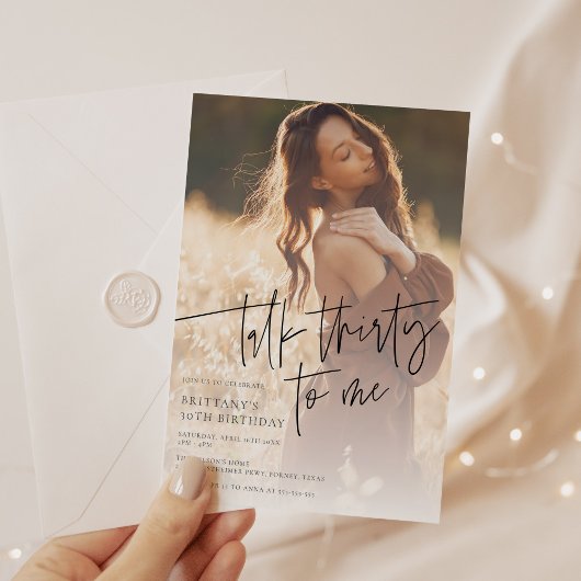 Trendy moderne foto 30e verjaardag kaart