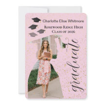 Trendy moderne foto afstudeer uitnodigingskaart