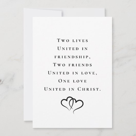 Trendy moderne foto Christelijke bruiloft Save The Date (Achterkant)