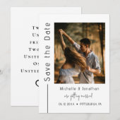 Trendy moderne foto Christelijke bruiloft Save The Date (Voorkant / Achterkant)