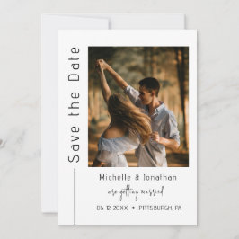 Trendy moderne foto Christelijke bruiloft Save The Date