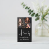 Trendy Moderne Foto Haar Stylist 3 foto Visitekaartje (Staand voorkant)