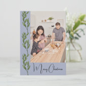 Trendy moderne foto Kerstmis Feestdagenkaart (Staand voorkant)