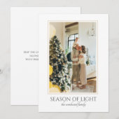 Trendy Moderne Foto Kerstmis Feestdagenkaart (Voorkant / Achterkant)
