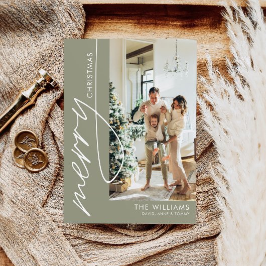 Trendy moderne foto Kerstmis Feestdagenkaart