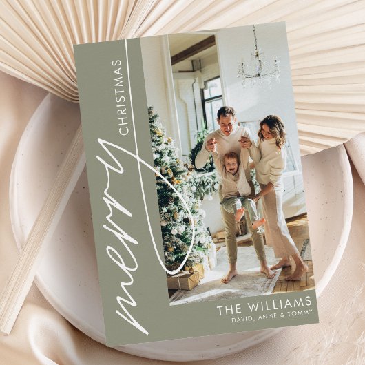 Trendy moderne foto Kerstmis Feestdagenkaart