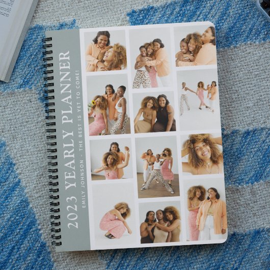 Trendy Moderne Foto Raster Aangepaste Jaar Planner