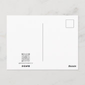 Trendy Moderne Foto Script Naam QR Code Briefkaart (Achterkant)