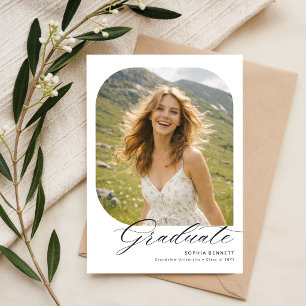 Trendy Moderne Fotocollage Afstudeeruitnodiging Briefkaart