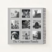 Trendy Moderne fotocollage zwart & wit Notitieboek (Achterkant)