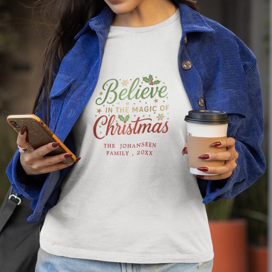 Trendy Moderne Geloven In Kerst Familie Matching T-shirt