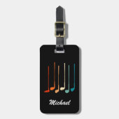  trendy moderne gepersonaliseerde golfsticks bagagelabel (Voorkant verticaal)