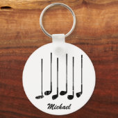  trendy moderne gepersonaliseerde golfsticks sleutelhanger (Achterkant)