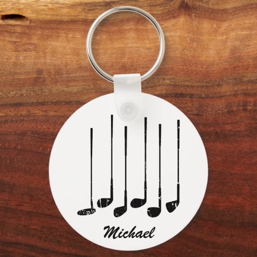  trendy moderne gepersonaliseerde golfsticks sleutelhanger (Achterkant)