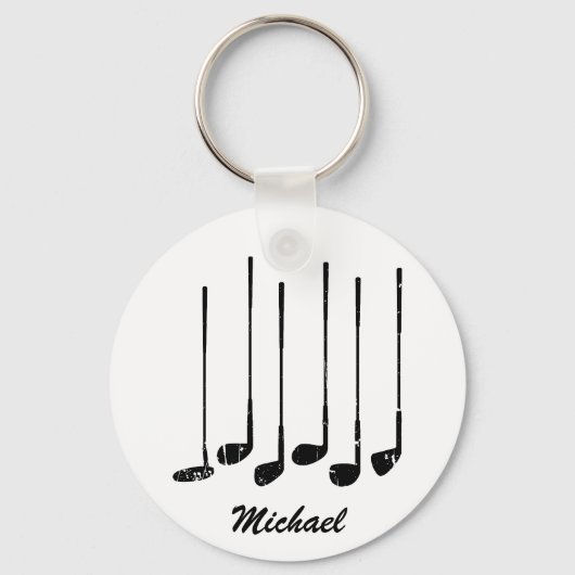 trendy moderne gepersonaliseerde golfsticks sleutelhanger (Achterkant)